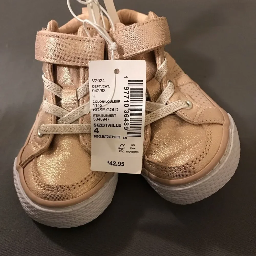 NEW - Toddler Girls Metallic High Top Sneakers